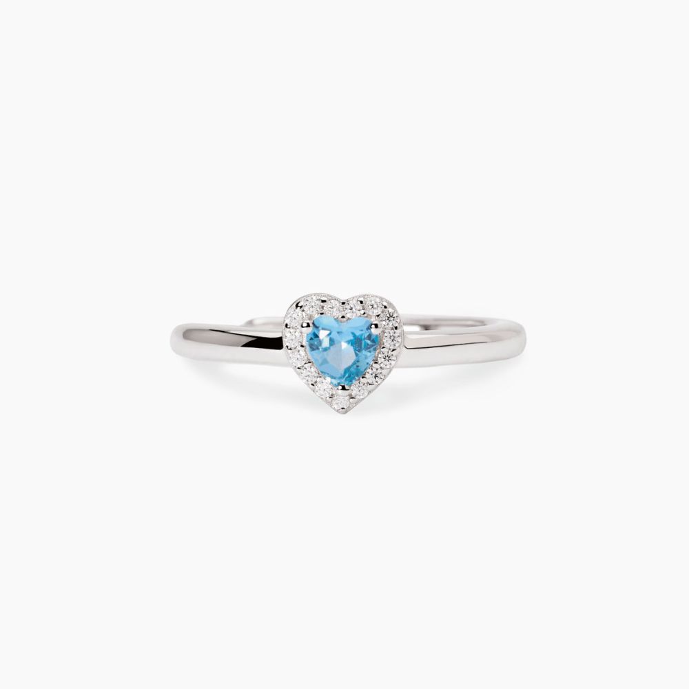 Mabina Anello Argento Cuore Acquamarina Love Affair