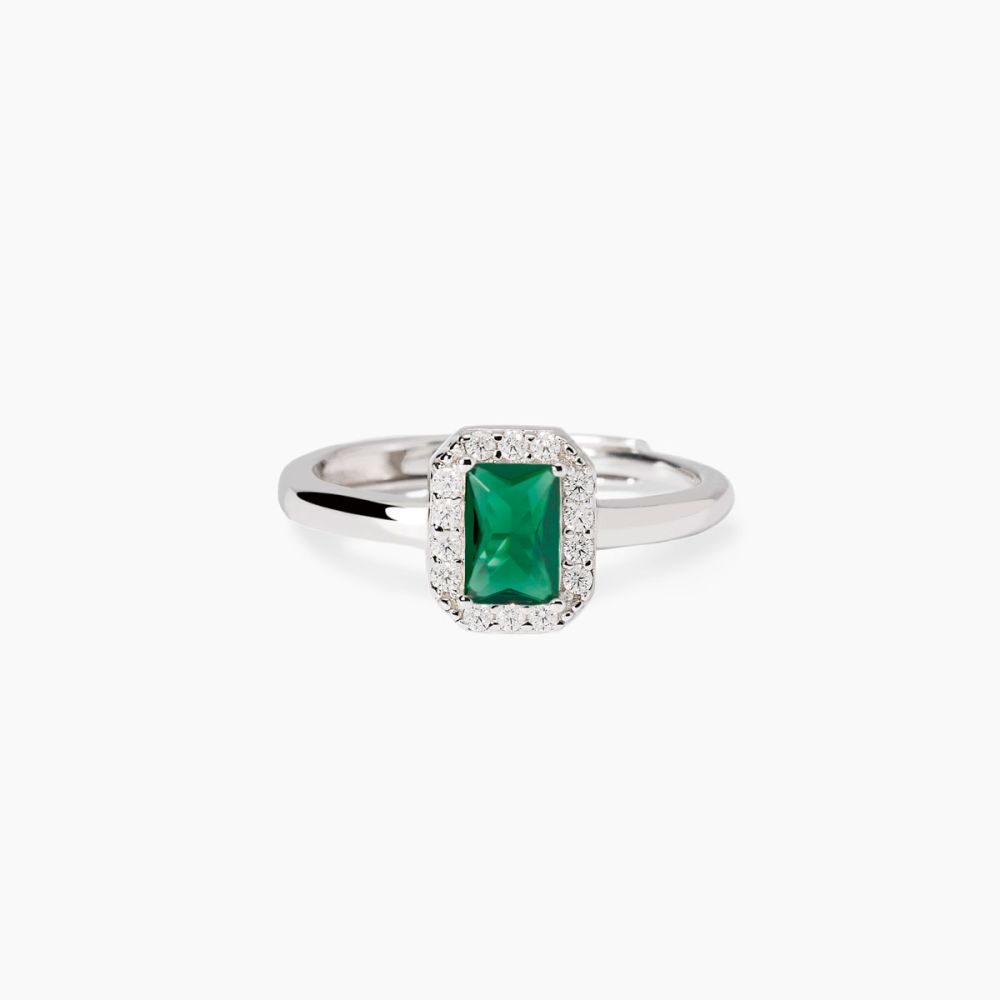 Mabina Anello Argento Zircone Smeraldo Cool or Rétro
