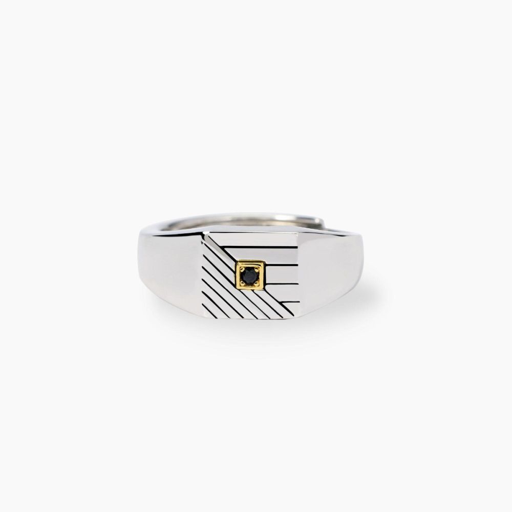 Mabina Anello Chevalier Argento Zircone Nero
