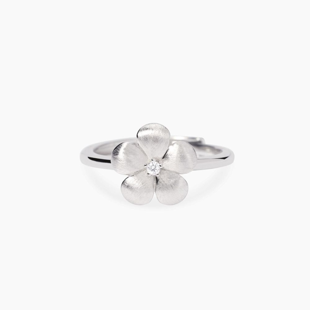 Mabina Anello Argento Bulinato con Fiore e Zircone