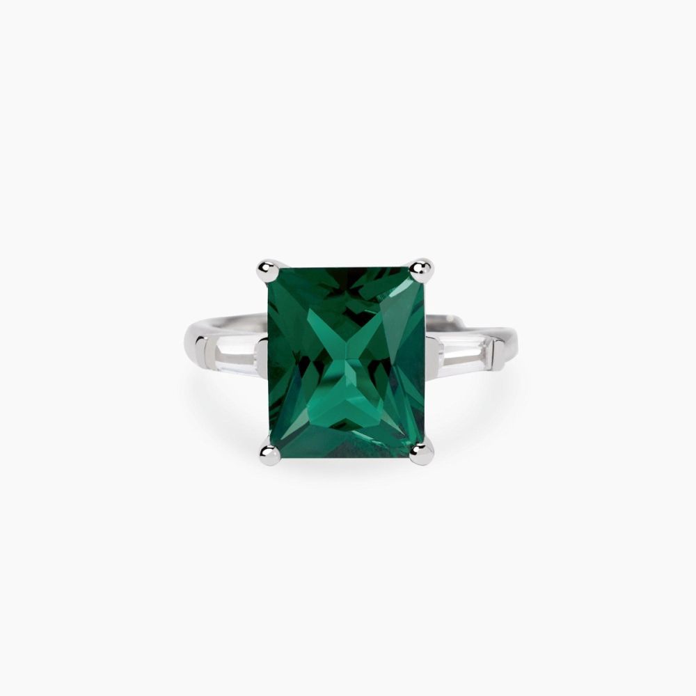 Mabina Anello Argento con Smeraldo Sintetico 
