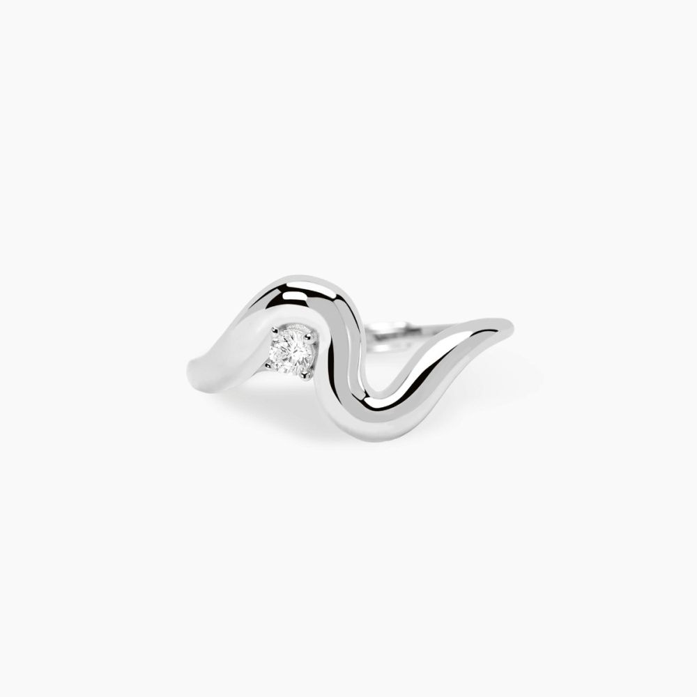 Mabina Anello Wavy  Argento con Zircone