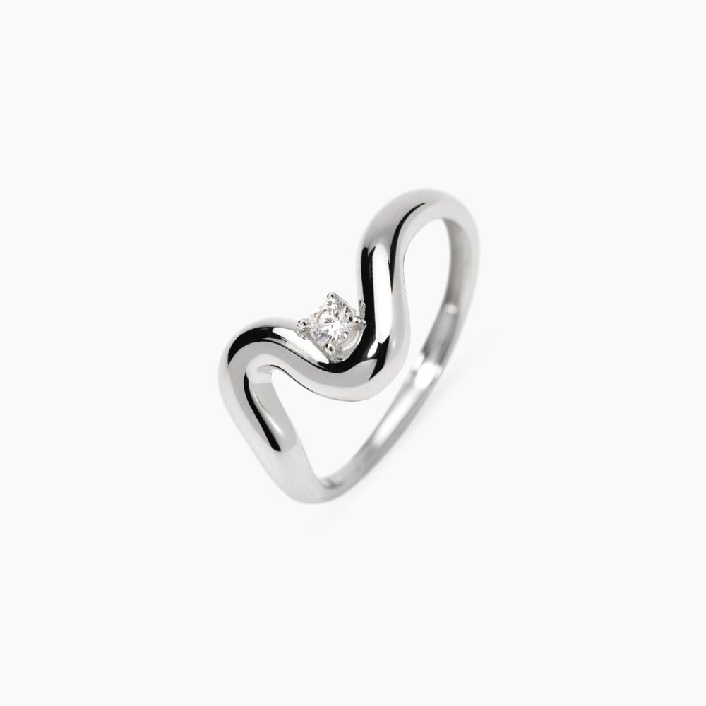 Mabina Anello Wavy  Argento con Zircone