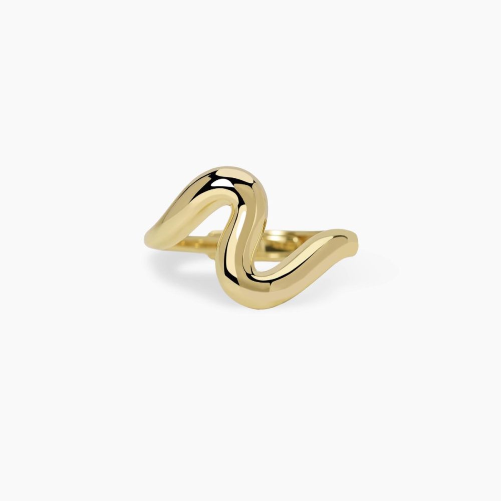 Mabina Anello Wavy Argento Gold