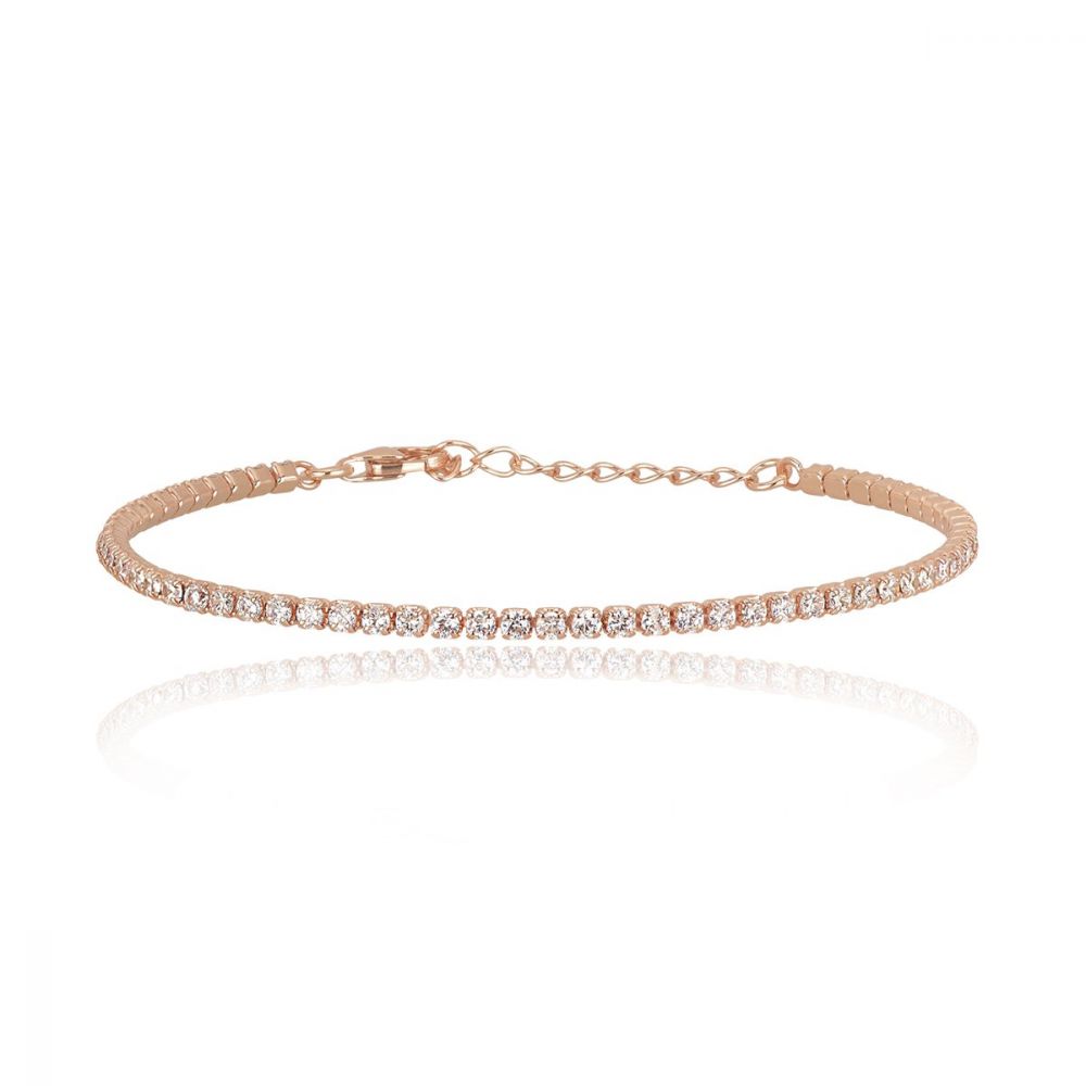 Mabina Bracciale Tennis Donna Argento Rosè Zirconi Bianchi