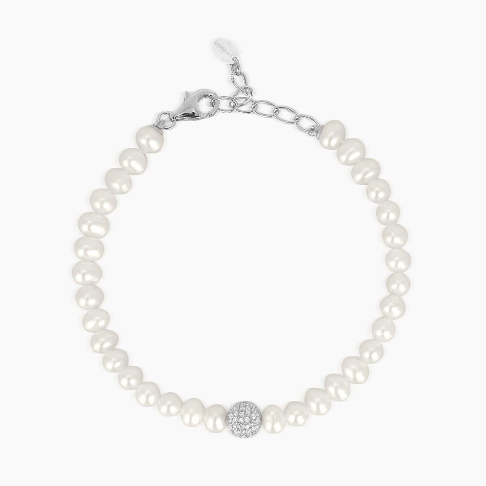 Mabina Bracciale Argento Perle e Sfera Zirconata