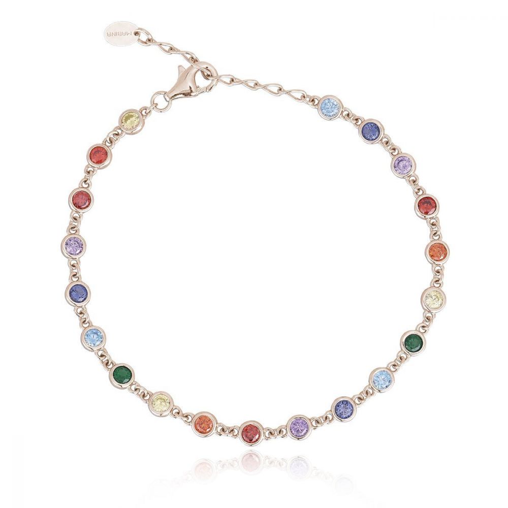 Mabina Bracciale Donna Argento Rosato Con Punti Luce Multi