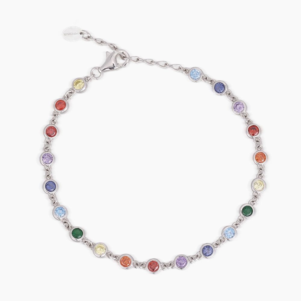Mabina Bracciale Argento Cristalli Multicolor