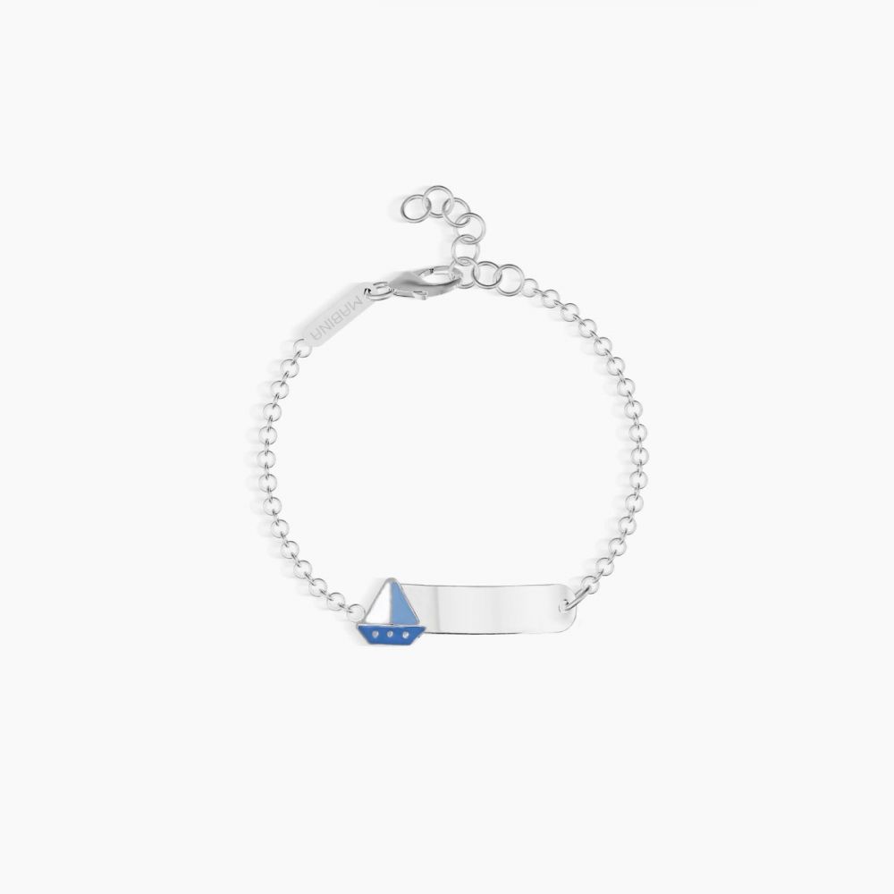 Mabina Bracciale Kids Argento Barca e Targhetta