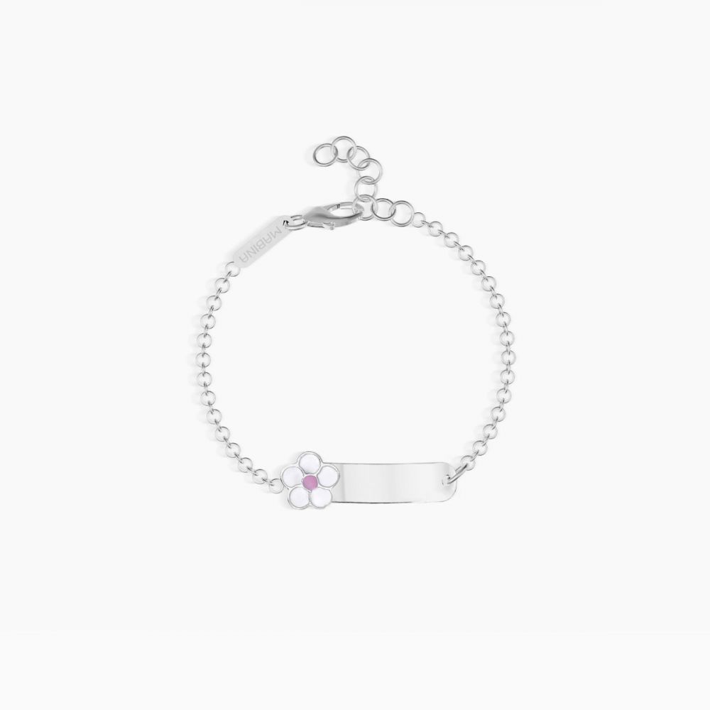 Mabina Bracciale Kids Argento Fiore e Targhetta