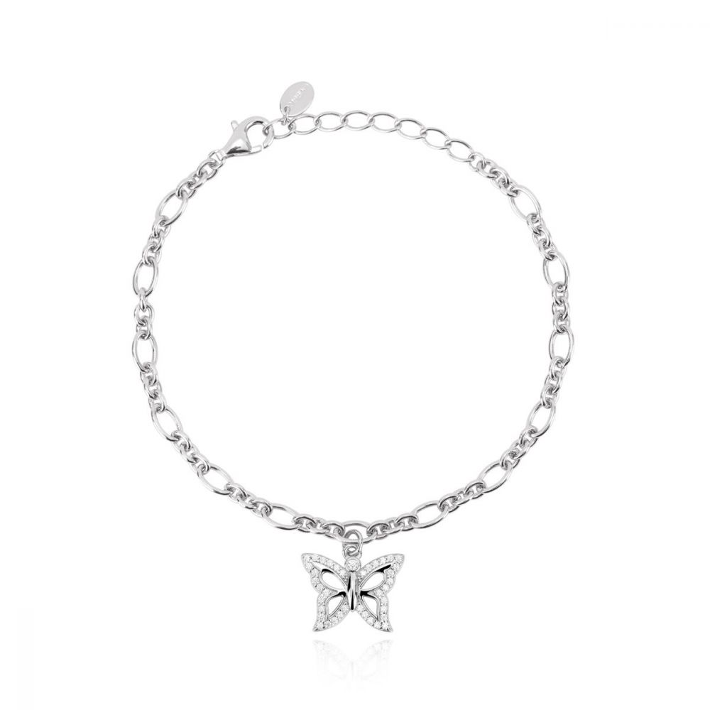 Mabina Bracciale Donna Argento Farfalla e Zirconi