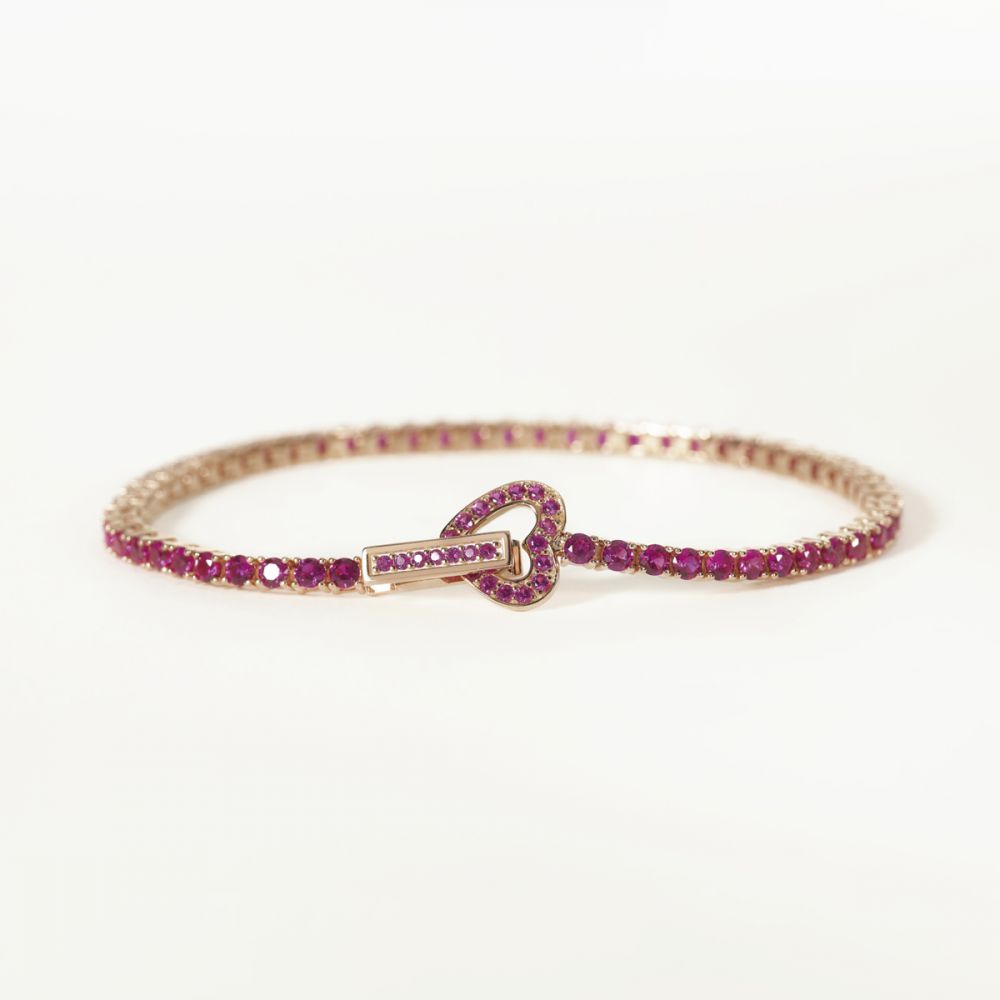 Mabina Bracciale Tennis Argento Rosè Zirconi Rubino-M
