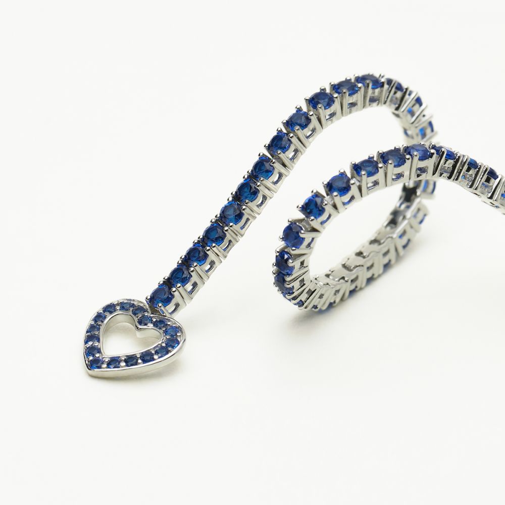 Mabina Bracciale Tennis Argento Zirconi Blu-S