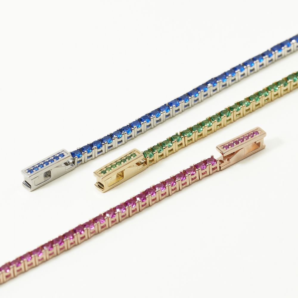 Mabina Bracciale Tennis Argento Zirconi Blu-S