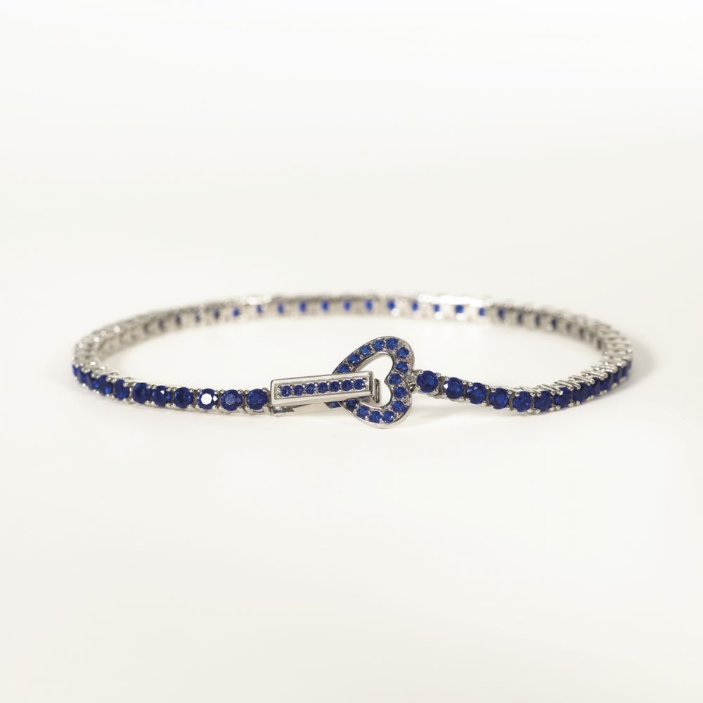 Mabina Bracciale Tennis Argento Zirconi Blu-S