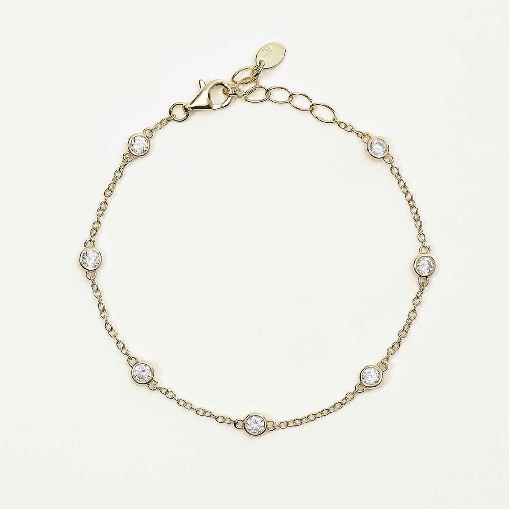 Mabina Bracciale Argento Gold Zirconi Bianchi