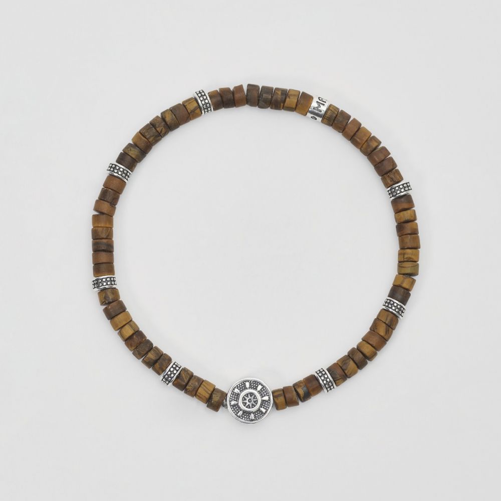 Mabina Bracciale Argento Occhio di Tigre e Timone