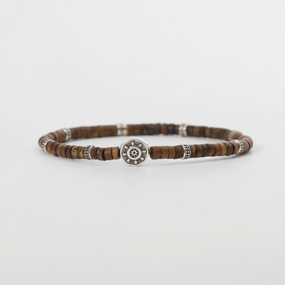 Mabina Bracciale Argento Occhio di Tigre e Timone