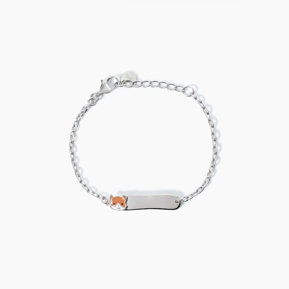 Mabina Bracciale Kids Argento Volpe e Targhetta