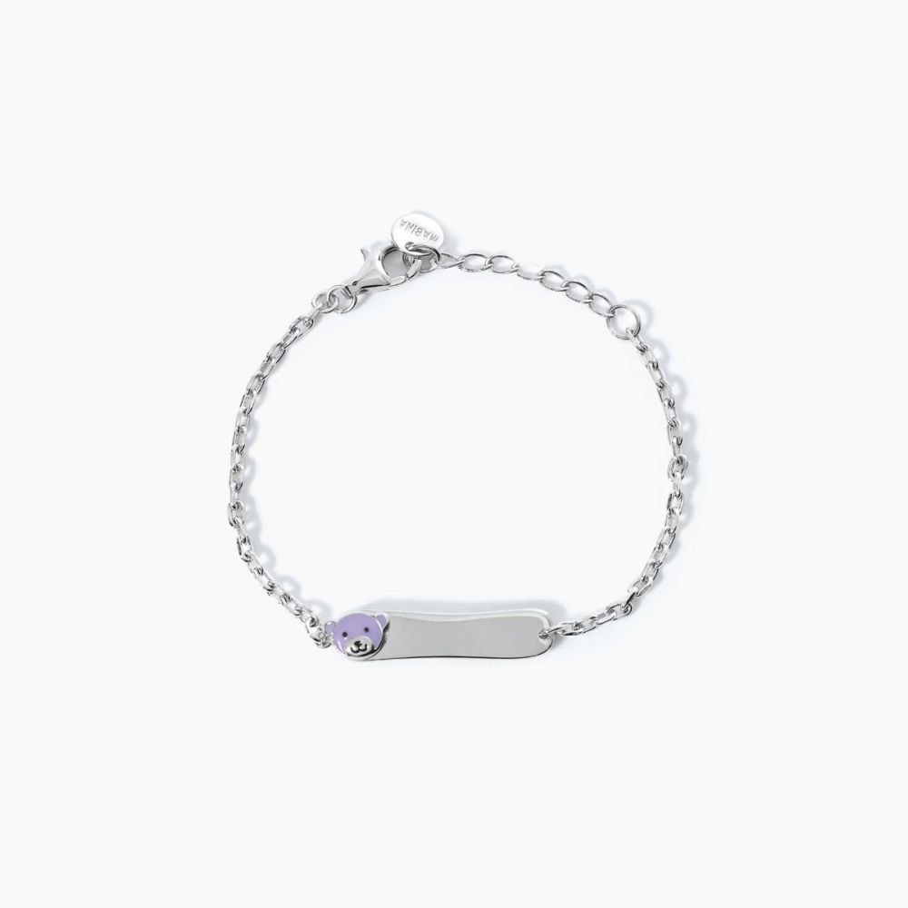 Mabina Bracciale Kids Argento Orsetto e Targhetta