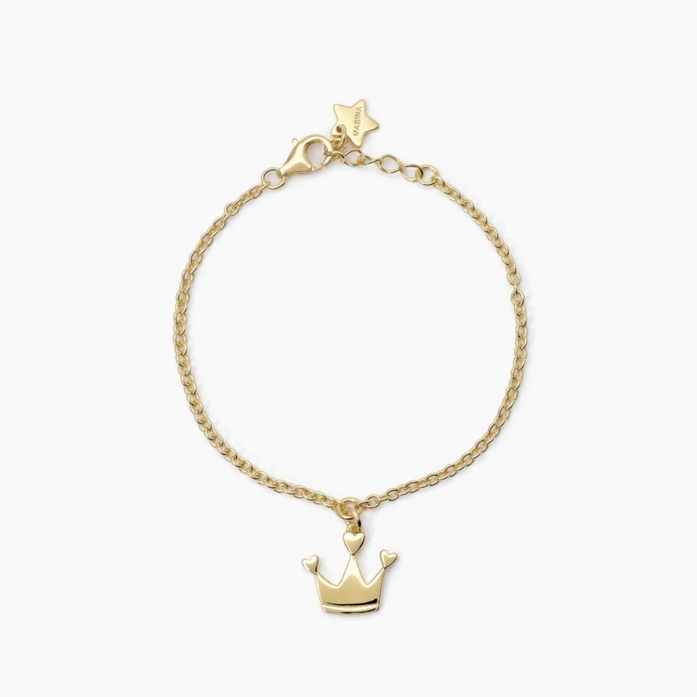 Mabina Bracciale Argento Gold Pendente Corona
