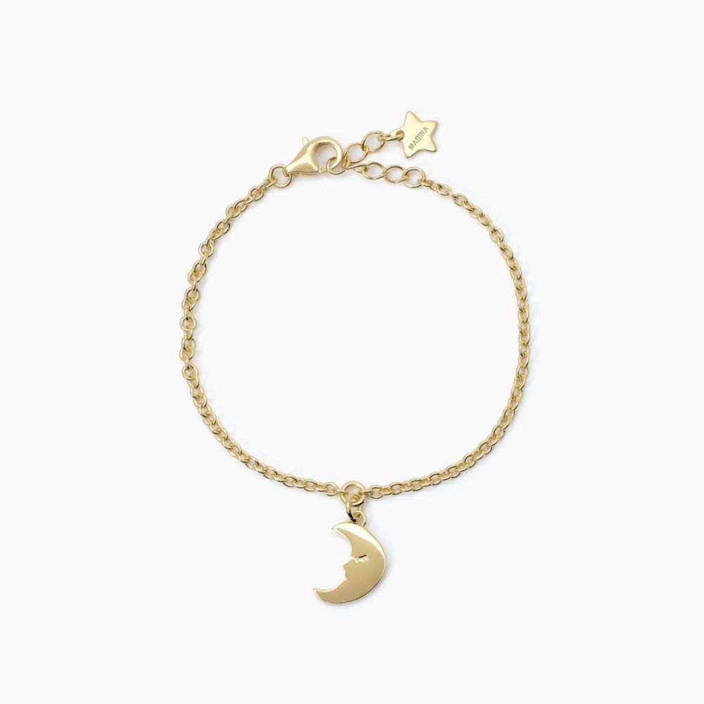 Mabina Bracciale Argento Gold Pendente Mezzaluna