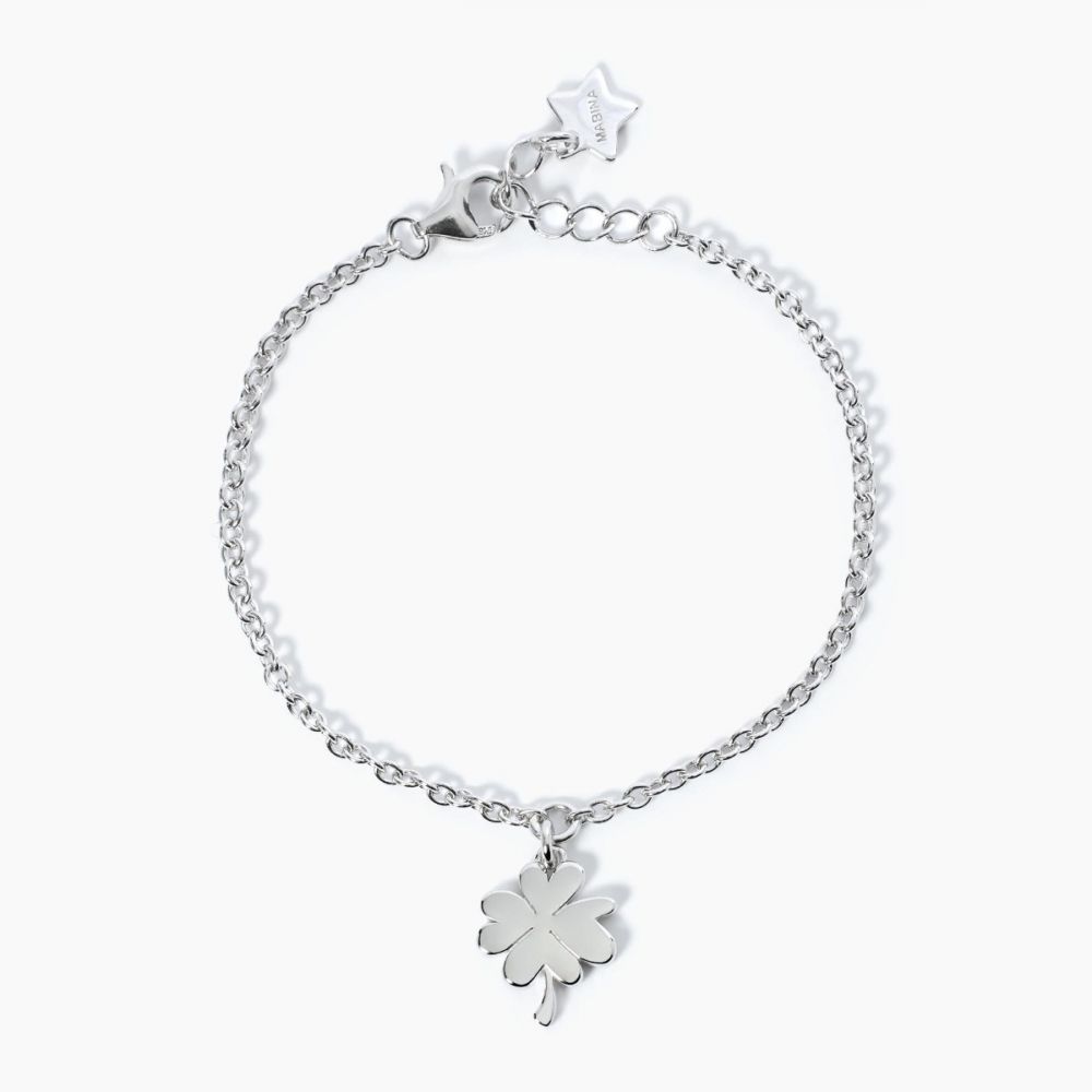 Mabina Bracciale Argento Pendente Quadrifoglio