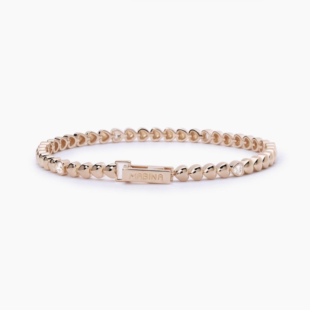 Mabina Bracciale Tennis Donna Argento Rosè Cuori