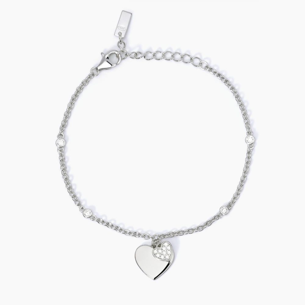 Mabina Bracciale Donna Argento Cuore e Zirconi Bianchi
