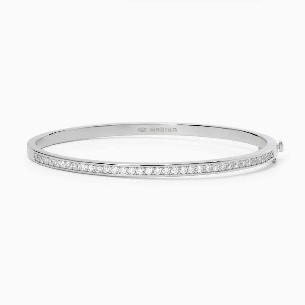 Mabina Bracciale Rigido Donna Argento e Zirconi Bianchi