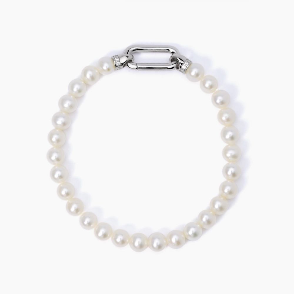 Mabina Bracciale Donna Argento e Perle Chiusura Ovale