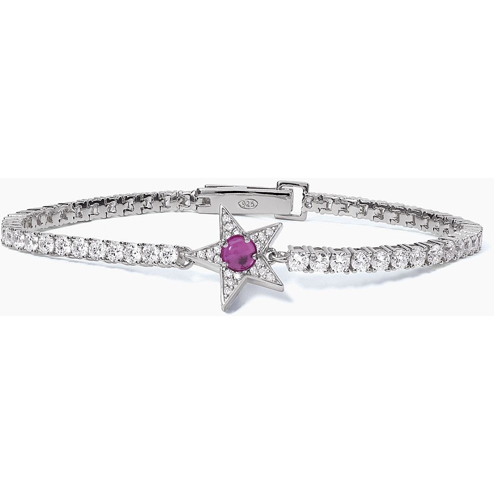 Mabina Tennis Argento Zirconi Bianchi e Corindone Starlet