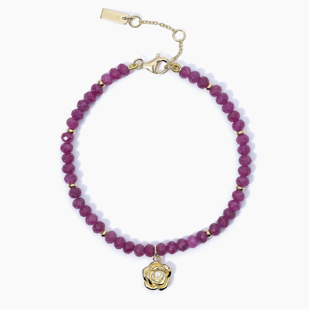Mabina Bracciale Argento Dorato Cristalli Rubino e Rosa