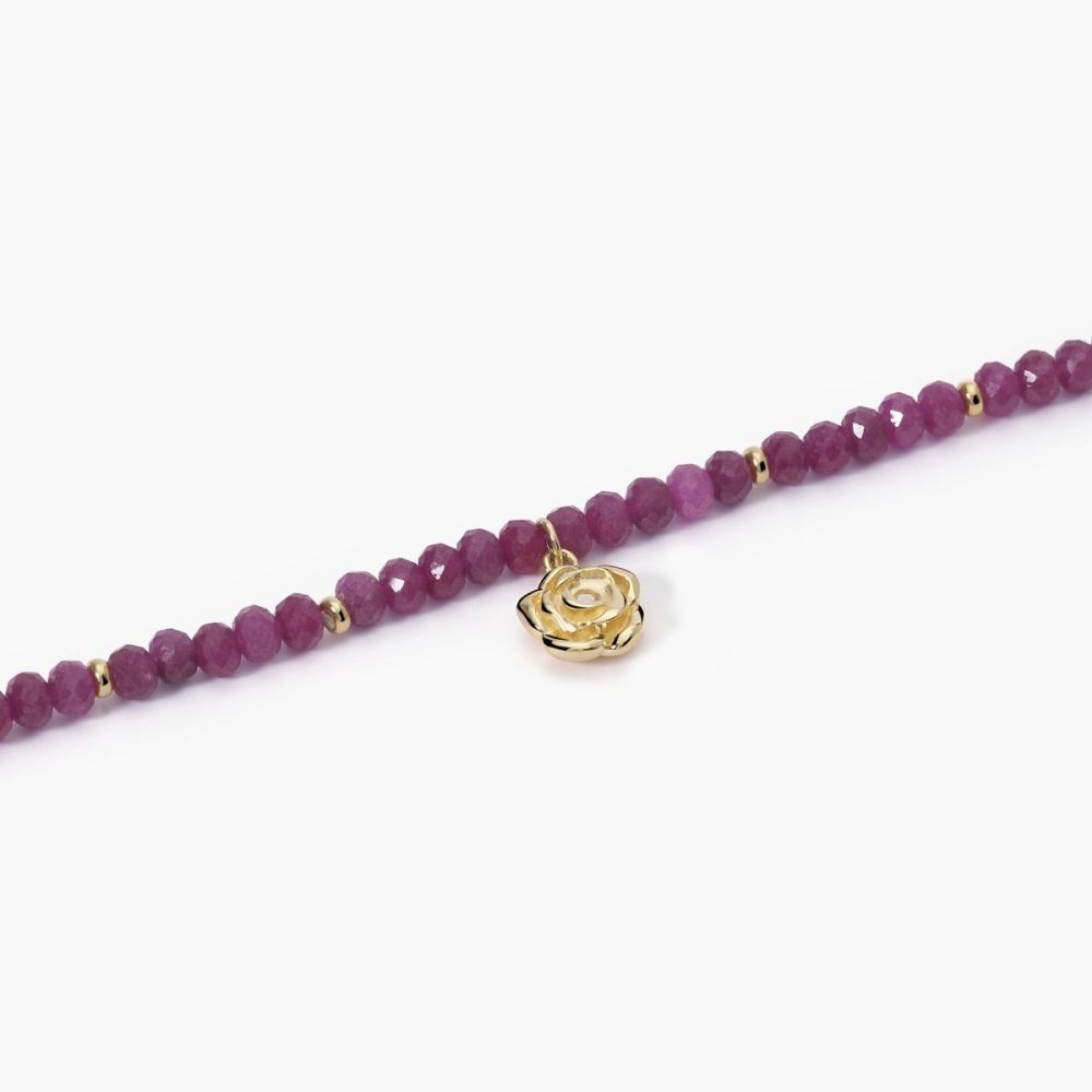 Mabina Bracciale Argento Dorato Cristalli Rubino e Rosa