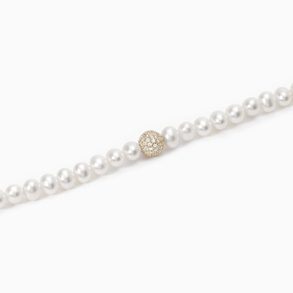 Mabina Bracciale Argento Dorato Perle 5 mm