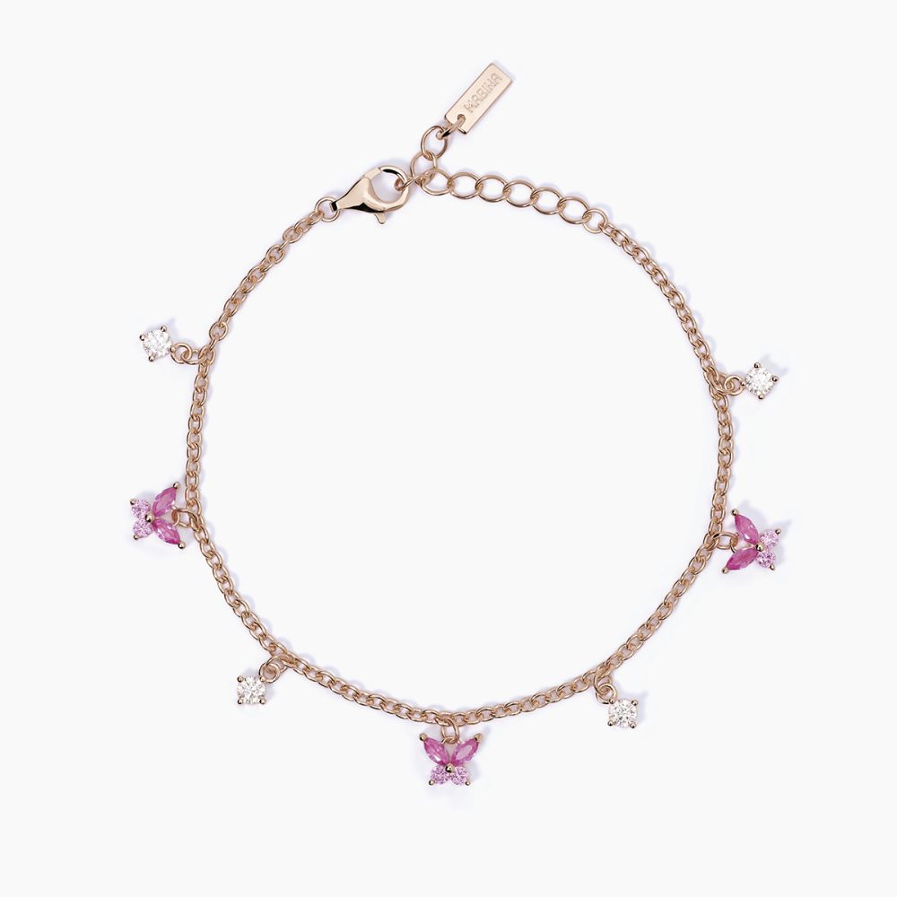 Mabina Bracciale Argento Rosato Zirconi Rosa