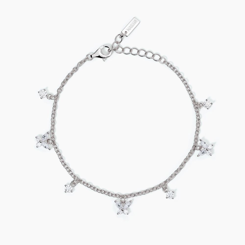 Mabina Bracciale Argento Rodiato Zirconi Bianchi