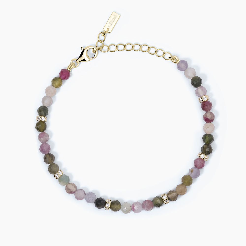 Mabina Bracciale Argento Dorato Tormalina Multicolor
