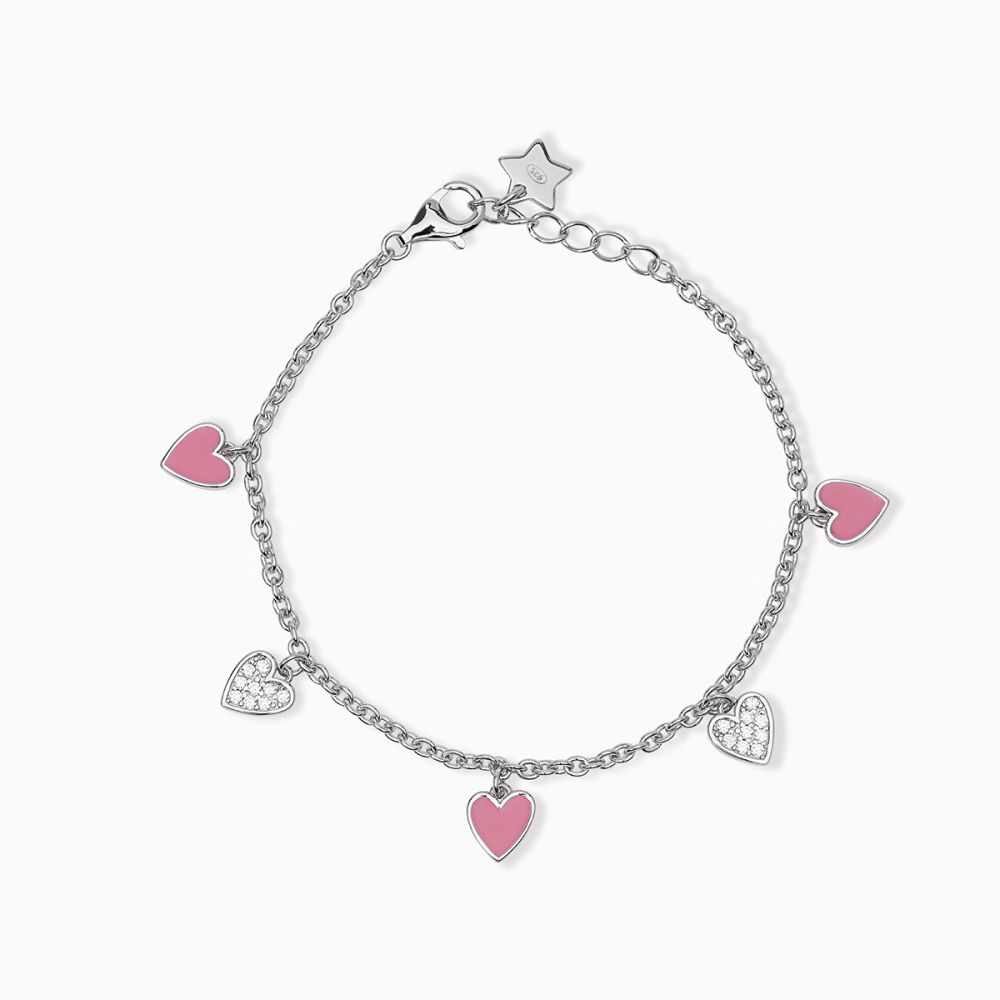 Mabina Bracciale Argento Cuori Smaltati e Zirconati