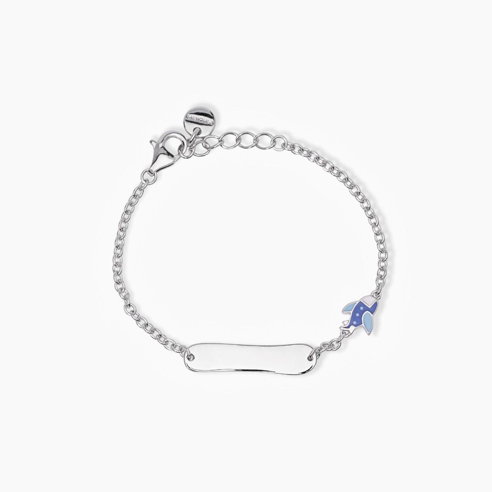 Mabina Bracciale Junior Argento Targhetta e Aereoplano