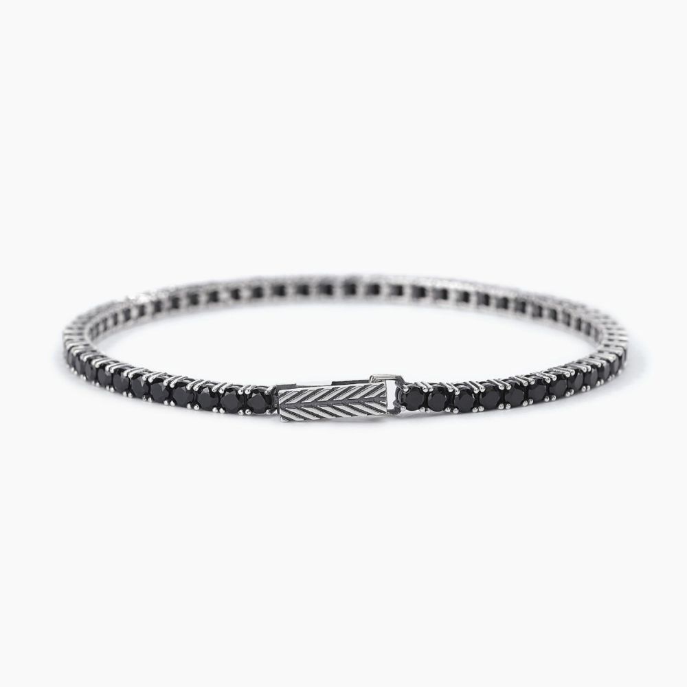 Mabina Tennis Argento Brunito Zirconi Neri