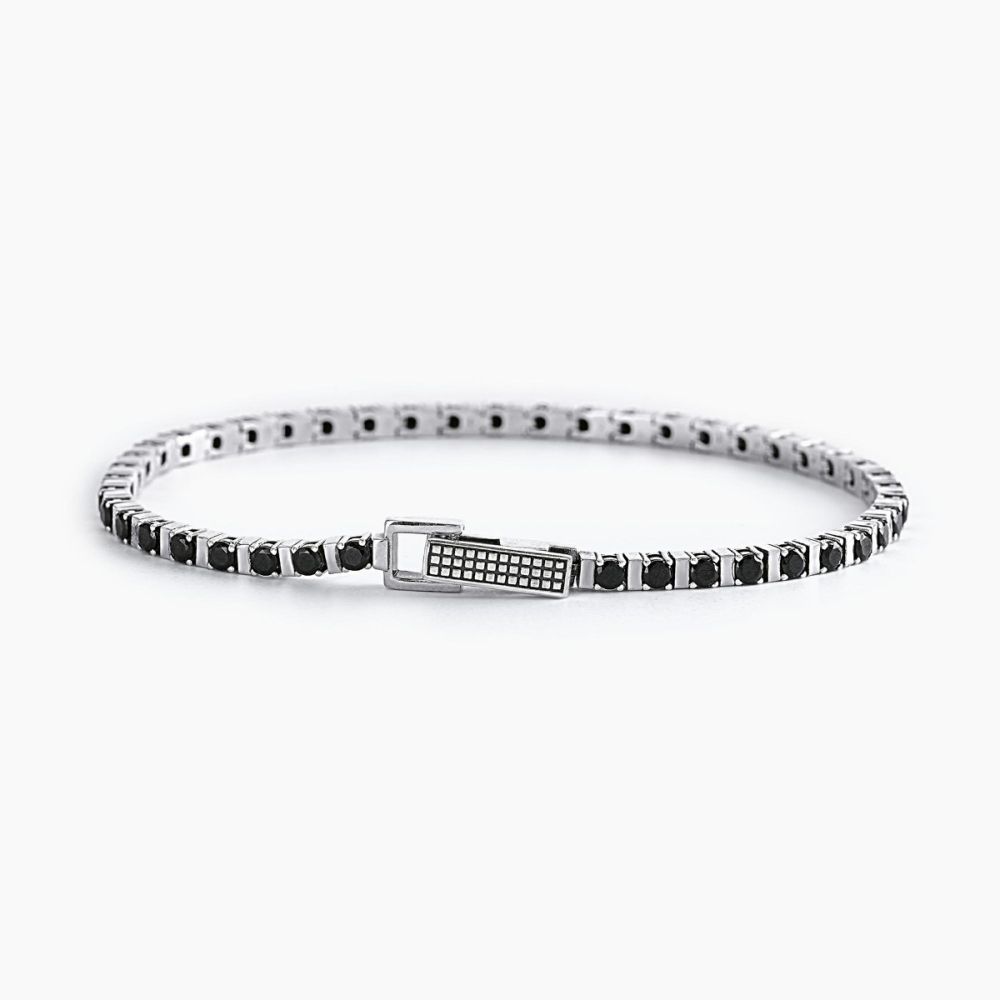 Mabina Tennis Argento Brunito Zirconi Neri
