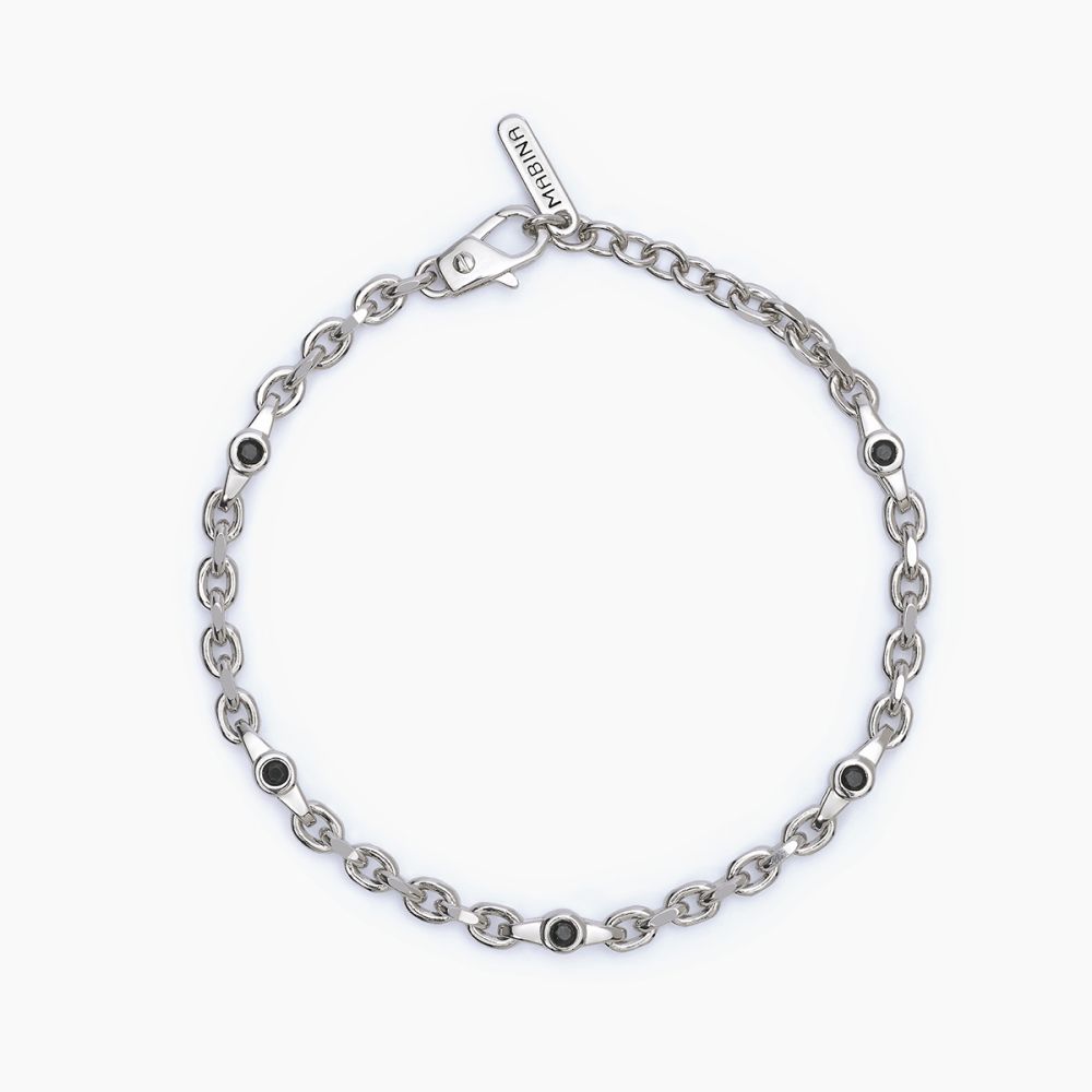 Mabina Bracciale Argento Rodiato Zirconi Neri
