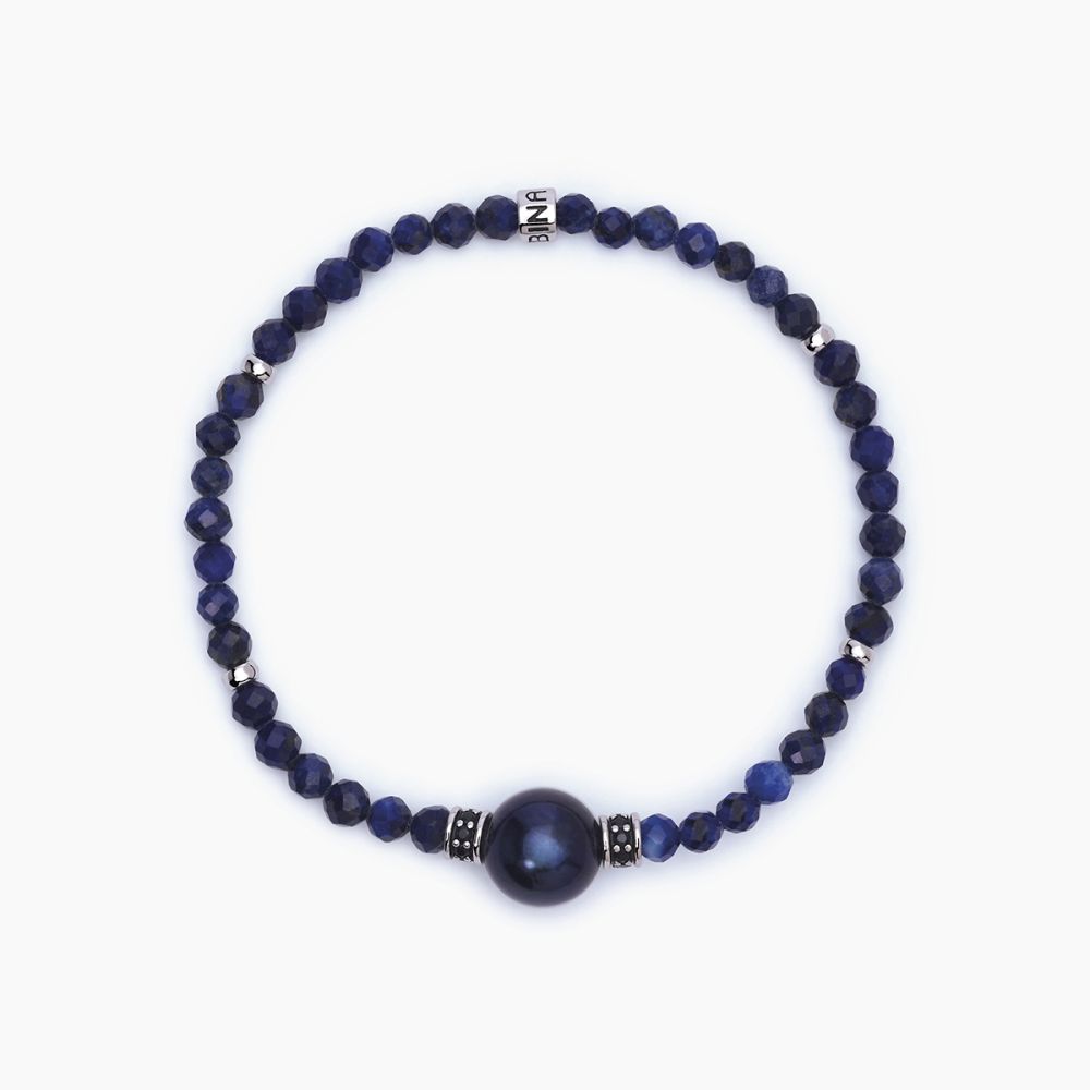 Mabina Bracciale Elastico Argento Lapis e Zirconi