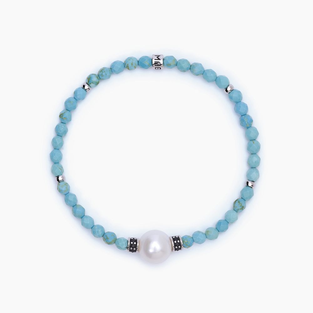 Mabina Bracciale Elastico Argento Turchese