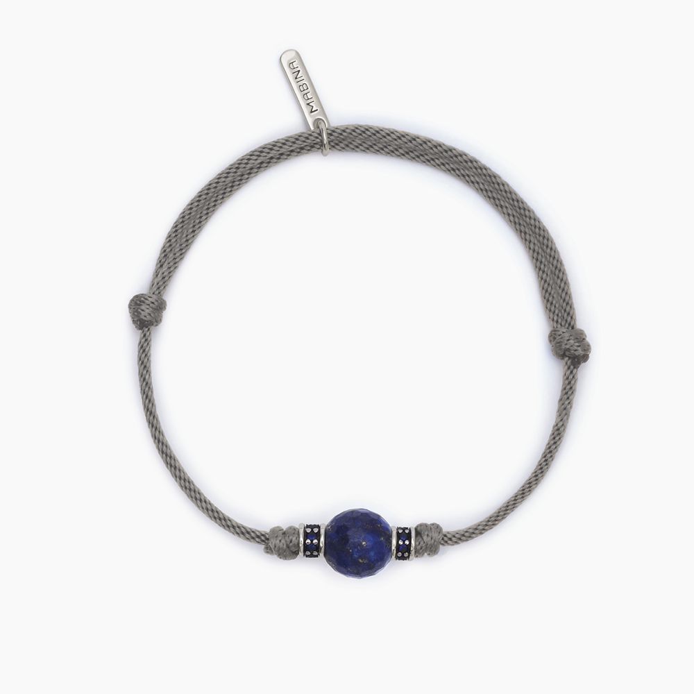 Mabina Bracciale Argento Cordino Grigio Pietra Lapis