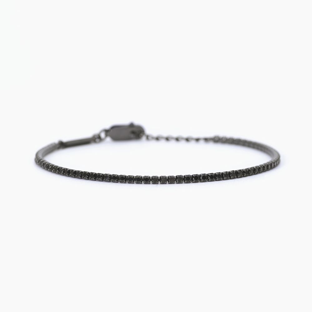 Mabina Tennis Argento Rodiato Zirconi Neri