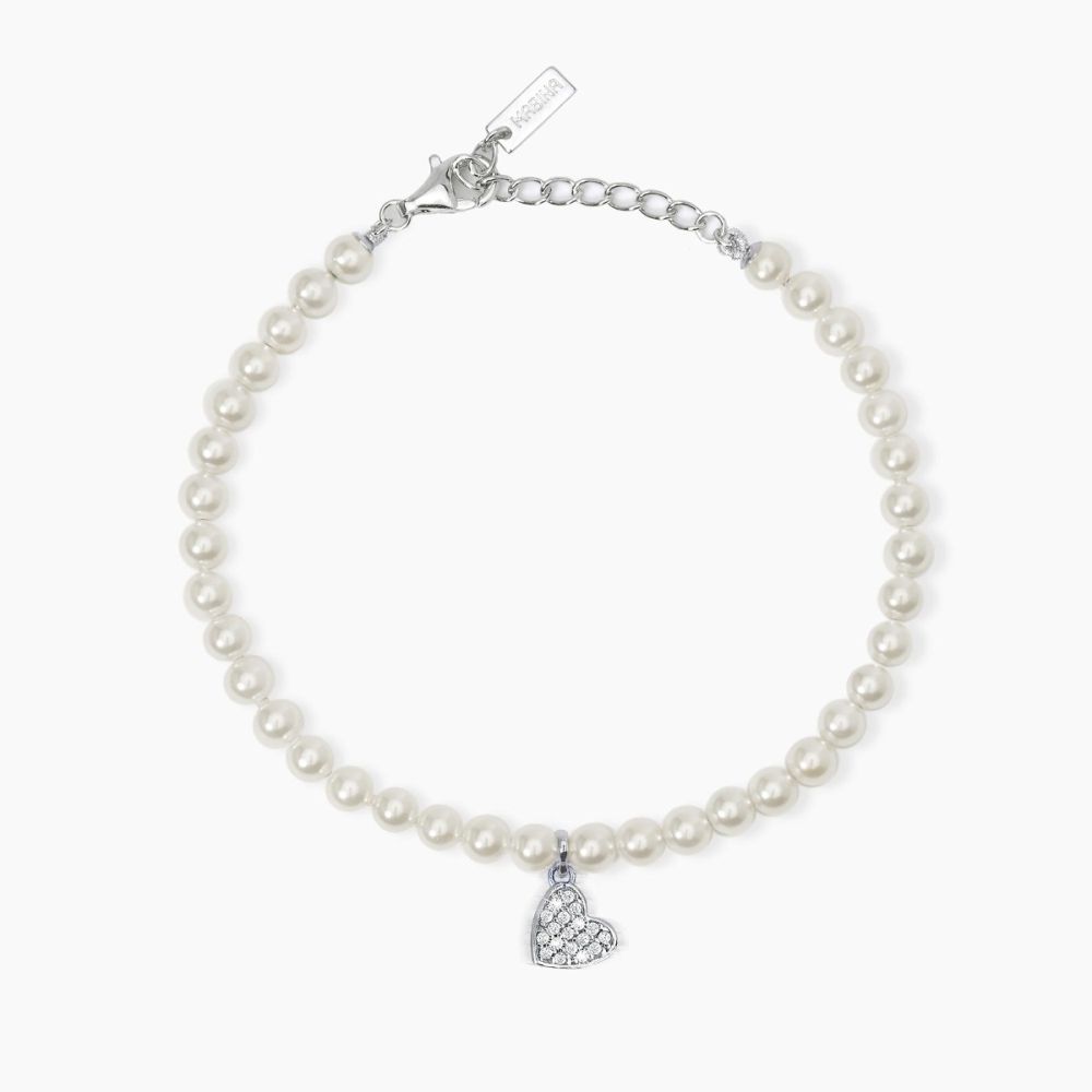 Mabina Bracciale Argento e Perle con Cuore