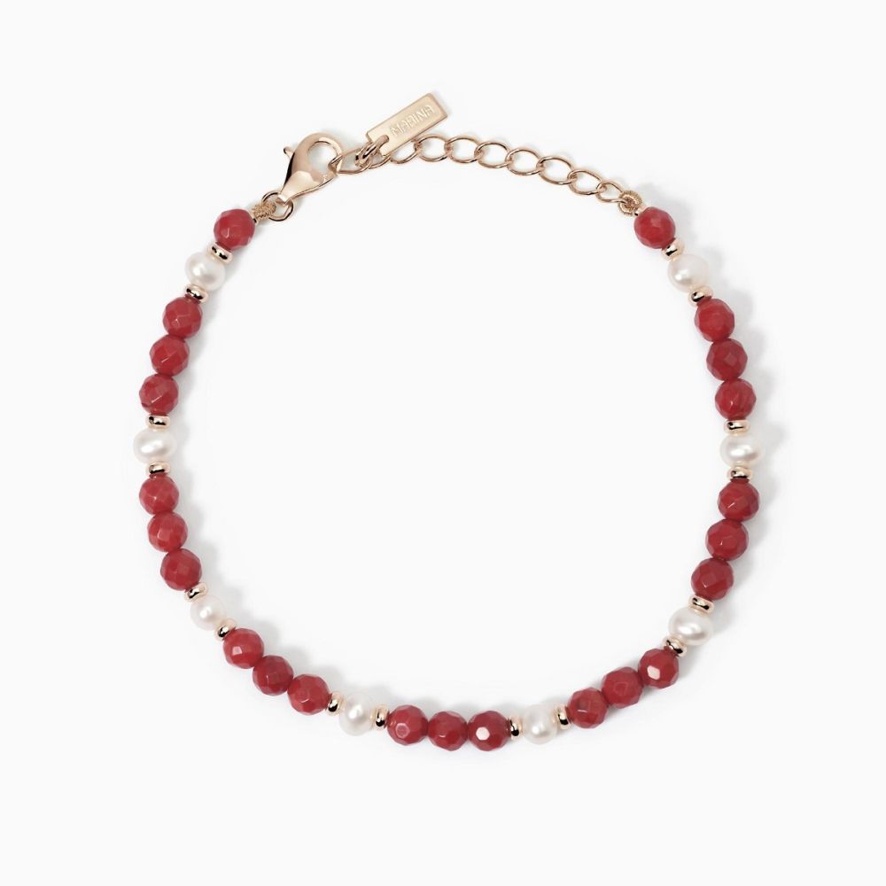 Mabina Bracciale Argento Rosè Perle e Corallo