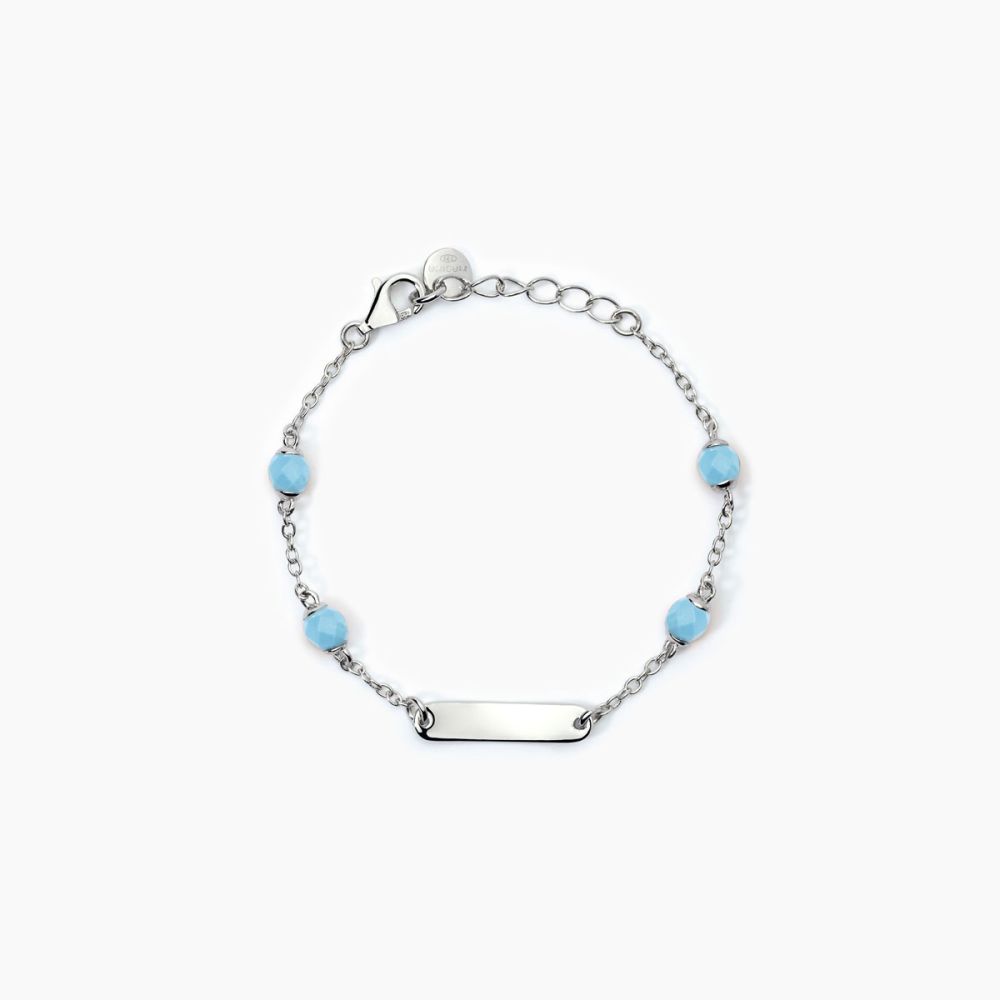 Mabina Bracciale Junior Argento Con Turchese e Piastra